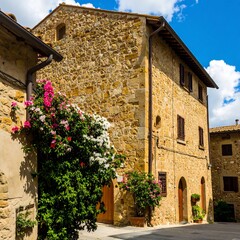 Picturesque Italian village stone house