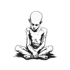 illustration of a skinny child