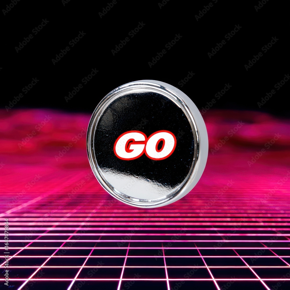 Poster shiny button with 