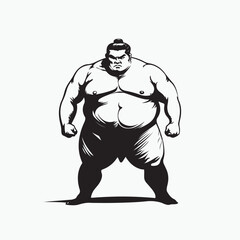 vector illustration of a cartoon sumo