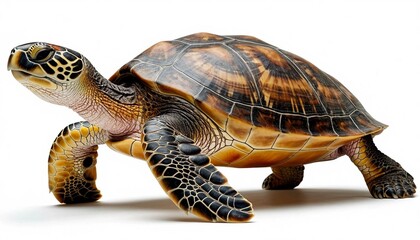 Fototapeta premium Sea Turtle on White Background