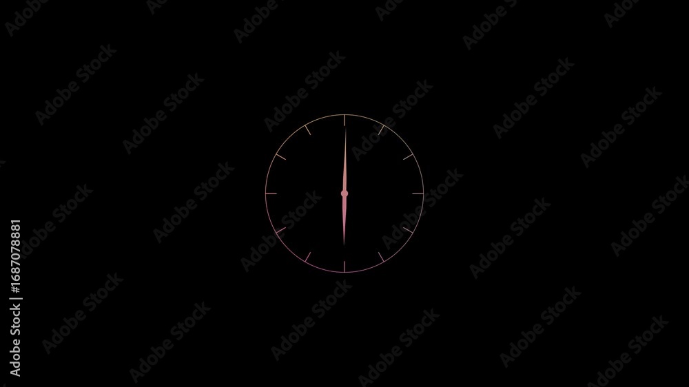 Aufkleber analog clock 24 hours watch timer animated beautiful color clock animation. alarm clock stopwatch di