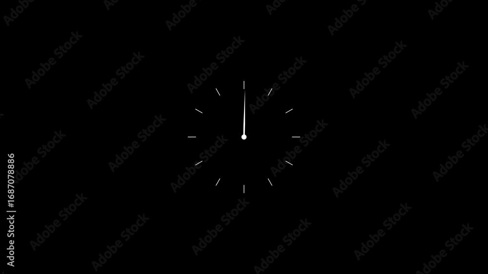 Aufkleber analog clock 24 hours watch timer animated beautiful color clock animation. alarm clock stopwatch di