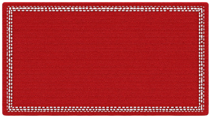 Red Rectangular Fabric Patch with White Border