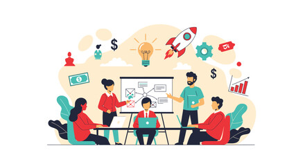 Dynamic team collaboration driving innovation and charting a course to success