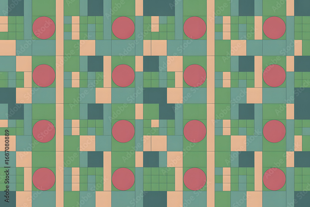 Aufkleber geometric graphic: a mesmerizing display of geometric patterns, showcasing squares, circles, and int