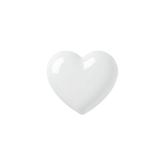 Fototapeta premium A simple, clean, and smooth white heart shape isolated on a white background, symbolizing love and purity