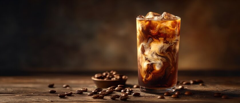 The amazing iced coffee creation with swirls of cream and rich flavors.