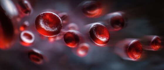 The dynamic movement of red blood cells in the human circulatory system