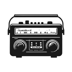 Fototapeta premium Vintage Wooden Radio Machine with Grill Design