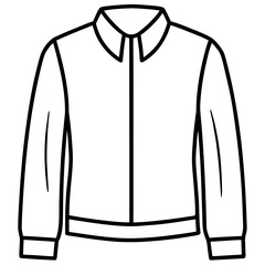 Long Sleeve Shirt Minimal Line Art Vector