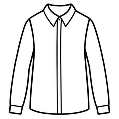 Long Sleeve Shirt Minimal Line Art Vector