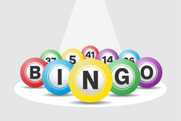 Bingo lottery balls letters isolated on white background. Bingo lottery game balls. Vector stock