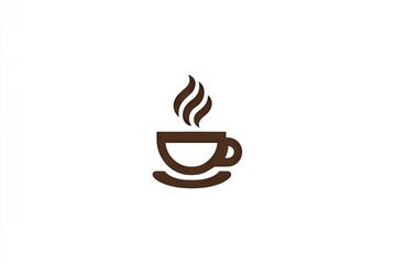 Simple coffee cup icon with steam.