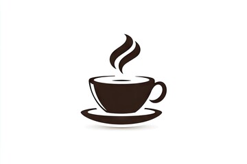 Obraz premium Simple illustration of a coffee cup with steam.