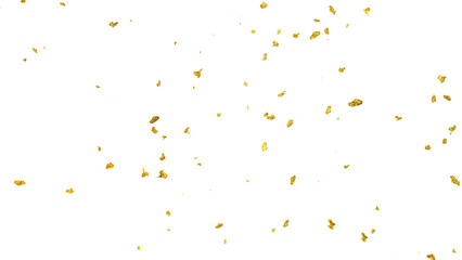 A transparent background image of countless fine gold foils clustered together, creating a luxurious and elegant decorative texture for design use.
