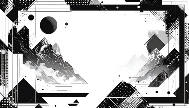 Abstract monochrome landscape - Powered by Adobe