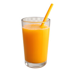 Refreshing Glass of Orange Juice with Straw Against a Black Backdrop Showcasing Natural Beverage Perfection