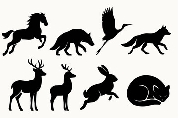 farm animals silhouettes