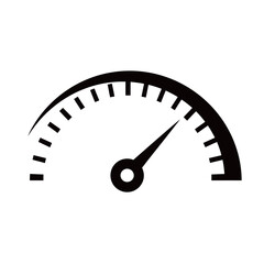 Black and white silhouette of Motorcycle speedometer vector icon on white background