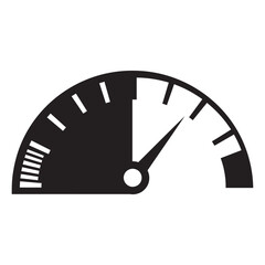 Black and white silhouette of Motorcycle speedometer vector icon on white background