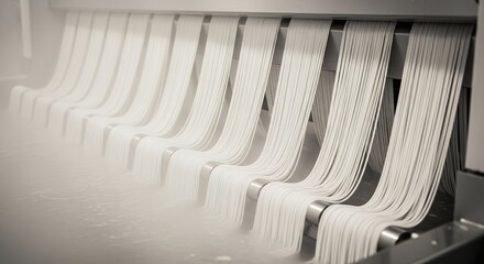 Fototapeta premium High-speed Paper Printing Machine Producing Sheets in Industrial Setting