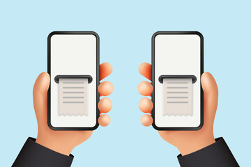 Mobile Phone with Digital Receipt, Online Payment and E-Bill Concept