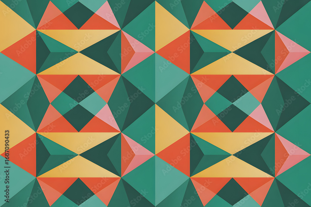 Aufkleber geometric pattern: an eye-catching abstract design, rendered in a retro style with overlapping shape