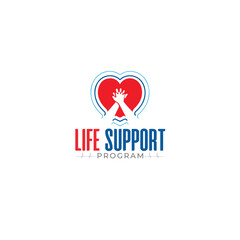 CPR logo, Medical resuscitation Vector, Life Saving, Heart Pulse logo, cardiopulmonary resuscitation, CPR icon isolated on white background vector illustration.