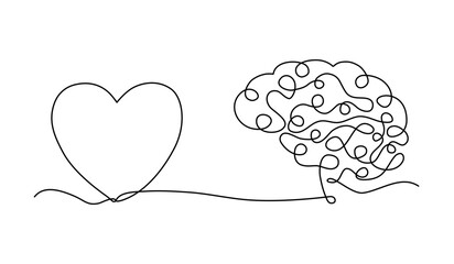 Emotional Intelligence, EI or control feeling and emotion with logical thinking brain, empathy or social skill, self control or balance concept, man connect heart feeling with logical thinking brain.