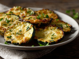 Fried zucchini slices.