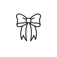 Elegant Ribbon: A simple yet elegant monochrome illustration of a decorative ribbon, perfect for adding a touch of sophistication to any design.