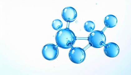 A stylized depiction of blue molecular structures symbolizing chemistry and scientific concepts against a light background.