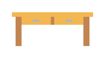 Wooden Table Furniture Vector Illustration