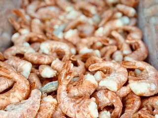 Indulge in a Fresh Shrimp Pile that is Perfectly Crafted for Seafood Lovers Everywhere. A vibrant and tempting pile of fresh shrimp, just waiting to be transformed into delicious seafood dishes