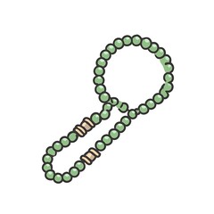 Islamic Green Tasbih Prayer Beads Muslim Religious Meditation Accessory Vector Art