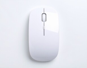Sleek White Computer Mouse, Studio Shot, Minimalist Design