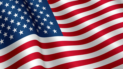 Fototapeta premium Abstract wavy American flag banner with stars and stripes in modern patriotic high resolution design