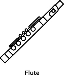 Elegant flute outline design for music education and performance projects