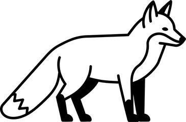 Sleek minimalist fox illustration, perfect for modern branding and nature themes.