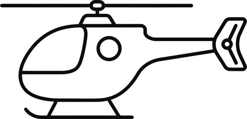 Sleek helicopter icon representing modern aviation and transport for business and travel