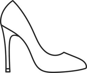 Elegant high heel shoe outline for fashion, beauty, and style presentations