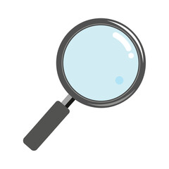 Simple Cartoon Magnifying Glass with Grey Handle