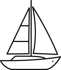 Sleek modern sailboat outline ready for adventure on the open sea