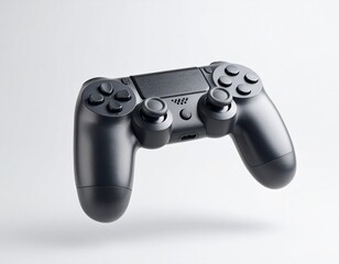 Sleek Black Gaming Controller, Modern Design, Isolated Studio Shot