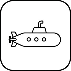 Sleek submarine icon symbolizing underwater exploration and naval power