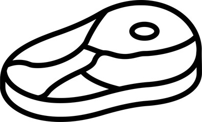 Bold line art steak icon for culinary and food-related designs