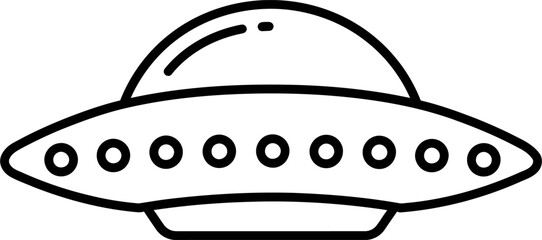 Futuristic flying saucer icon design for science fiction and alien exploration themes