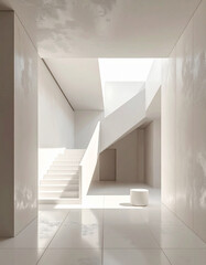 Obraz premium Abstract Architecture: A Dance of Light and Forms in a Modern Building Interior