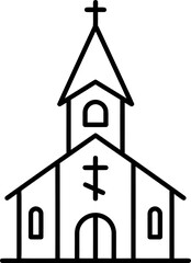 Elegant church outline with cross symbol perfect for faith or community themes